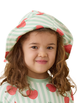 MORI Baby Strawberry & Stripe Floppy Sun Hat, Strawberry & Stripe - view 2, Strawberry & Stripe