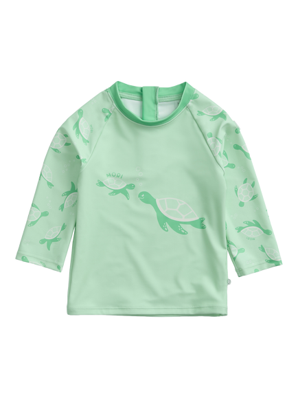 MORI Baby Sea Turtle Print Rash Vest, Turquoise, Turquoise