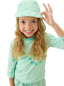 MORI Baby Sea Turtle Print Rash Vest, Turquoise - view 2, Turquoise