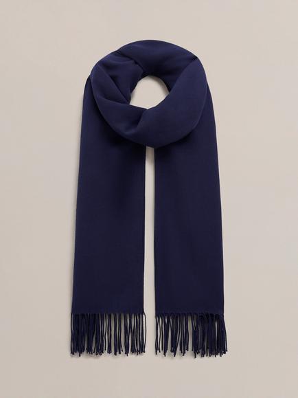 Hobbs Matilda Fringed Scarf, Midnight Navy