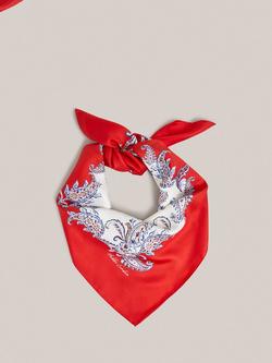 Hobbs Bria Paisley Pure Silk Scarf, Red/Multi, Red/Multi