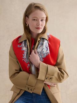 Hobbs Bria Paisley Pure Silk Scarf, Red/Multi - view 2, Red/Multi