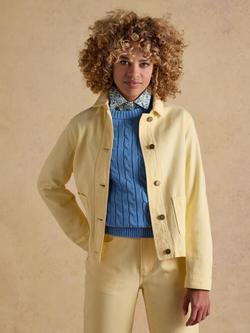 Joules Denim Boxy Fit Jacket, Light Yellow, Light Yellow