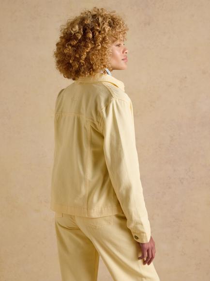 Joules Denim Boxy Fit Jacket, Light Yellow - view 2, Light Yellow