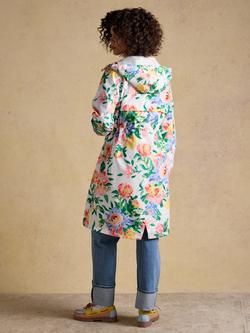 Joules Holkham Floral Waterproof Packable Raincoat, Multi - view 2, Multi