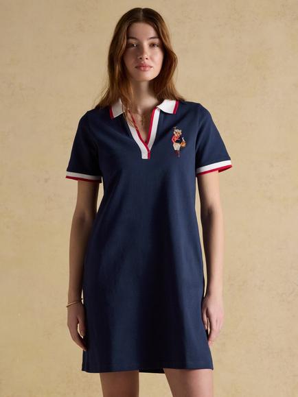 Joules Jonty Polo Mini Dress, Navy, Navy