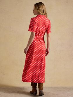 Joules Sabrina Floral Shirt Dress, Red - view 2, Red