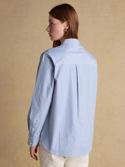 Joules Boyfriend Fit Cotton Poplin Shirt, Blue - view 2, Blue
