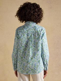 Joules Floral Boyfriend Fit Cotton Poplin Shirt, Green - view 2, Green