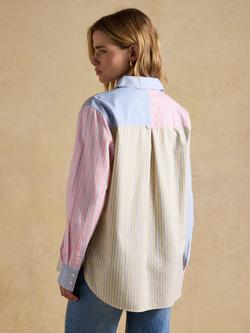 Joules Stripe Boyfriend Fit Oxford Shirt, Multi - view 2, Multi