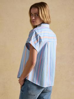 Joules Stripe Relaxed Fit Short Sleeve Shirt, Multi - view 2, Multi