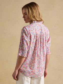 Joules Melanie Floral Frill Top, Multi - view 2, Multi