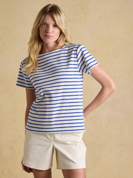Joules Harbour Breton Stripe T-Shirt, Blue, Blue