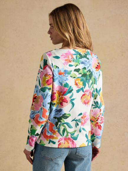 Joules Harbour Boat Neck Floral Top, Multi - view 2, Multi