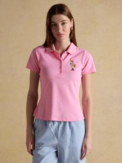 Joules Jonty Fox Polo Shirt, Pink, Pink