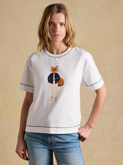 Joules Jonty Graphic T-Shirt, White, White