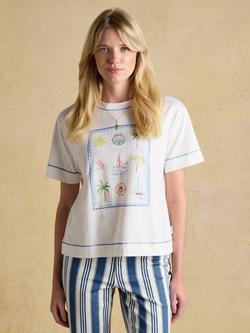 Joules Postcard Graphic T-Shirt, White, White
