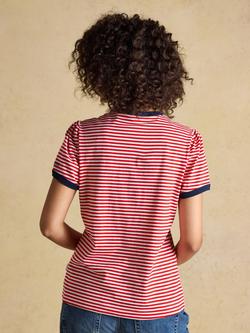 Joules Erin Stripe T-Shirt, Red - view 2, Red