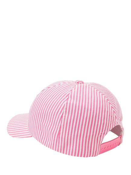 Angels by Accessorize Kids' Embroidered Cherry Striped Cap, Pink - view 2, Pink