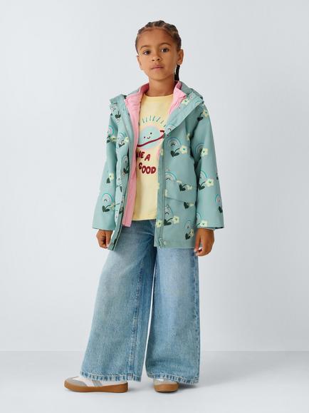 John Lewis Kids' Rainbow Flower 3-in-1 Shower Resistant Jacket, Multi - view 2, Multi