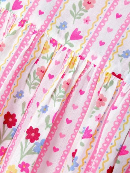 Angels by Accessorize Kids' Scalloped Collar Floral Prairie Dress, Multi - view 2, Multi