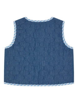 Angels by Accessorize Kids' Quilted Cherry Gilet, Navy/Multi - view 2, Navy/Multi