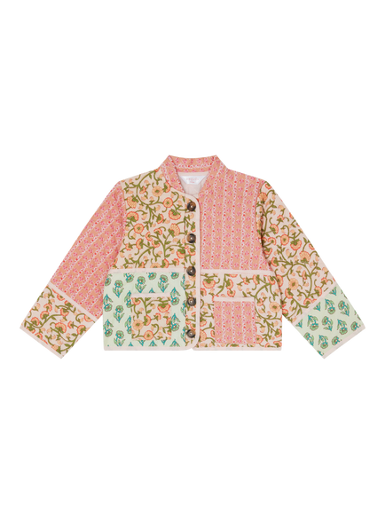 Angels by Accessorize Floral Patchwork Jacket, Pink, Pink