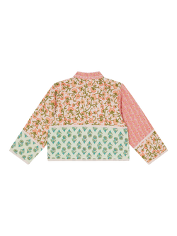 Angels by Accessorize Floral Patchwork Jacket, Pink - view 2, Pink