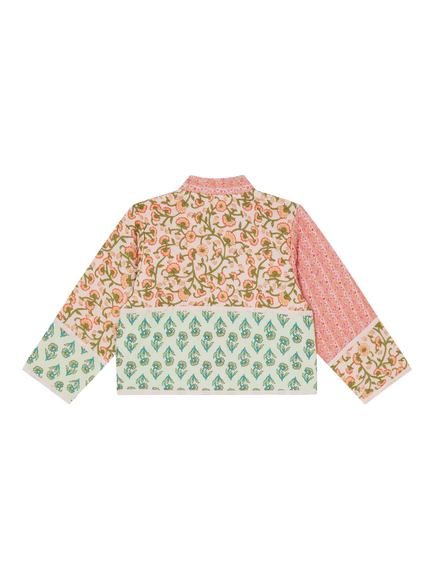 Angels by Accessorize Floral Patchwork Jacket, Pink - view 2, Pink