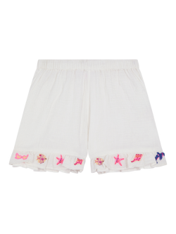 Angels by Accessorize Kids' Embroidered Sealife Shorts, White, White