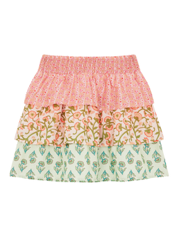 Angels by Accessorize Kids' Floral Tiered Ra-Ra Skirt, Pink, Pink