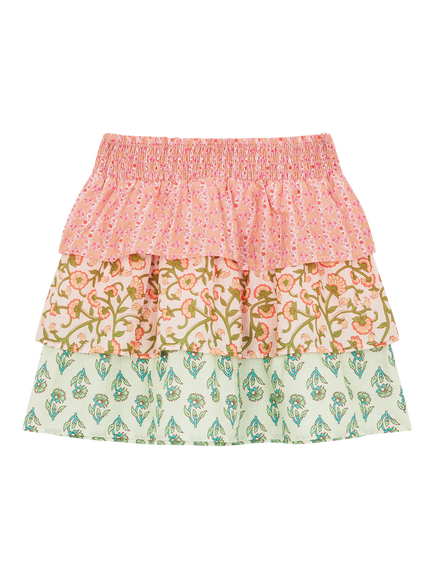 Angels by Accessorize Kids' Floral Tiered Ra-Ra Skirt, Pink, Pink
