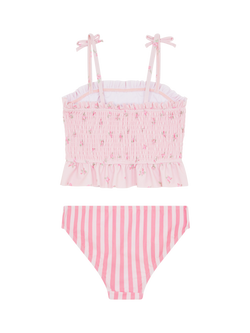 Angels by Accessorize Kids' Ditsy Stripe Tankini, Pink/White - view 2, Pink/White