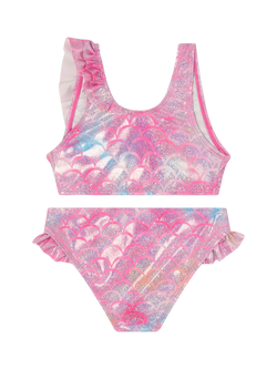 Angels by Accessorize Kids' Sparkle Mermaid Bikini Set, Pink, Pink