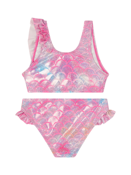 Angels by Accessorize Kids' Sparkle Mermaid Bikini Set, Pink, Pink