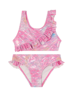 Angels by Accessorize Kids' Sparkle Mermaid Bikini Set, Pink - view 2, Pink