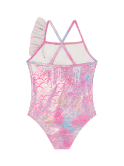Angels by Accessorize Kids' Sparkle Mermaid Frill Swimsuit, Pink - view 2, Pink