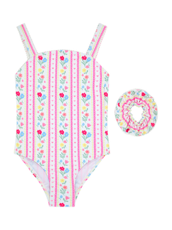 Angels by Accessorize Kids' Prairie Floral Swimsuit, Multi, Multi