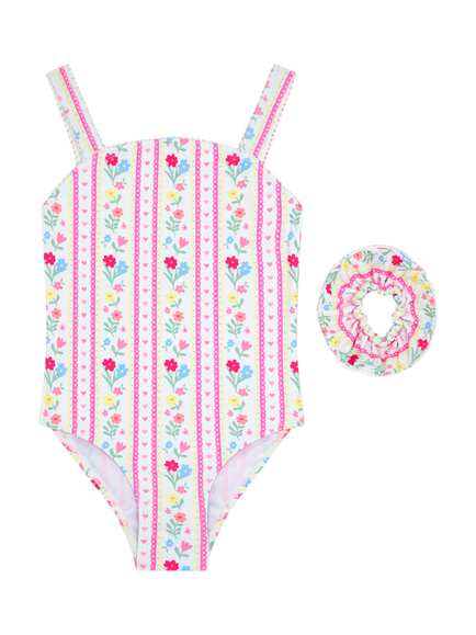 Angels by Accessorize Kids' Prairie Floral Swimsuit, Multi, Multi