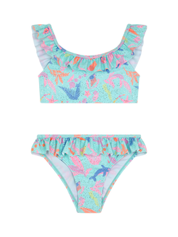 Angels by Accessorize Kids' Sealife Frill Bikini Set, Multi, Multi