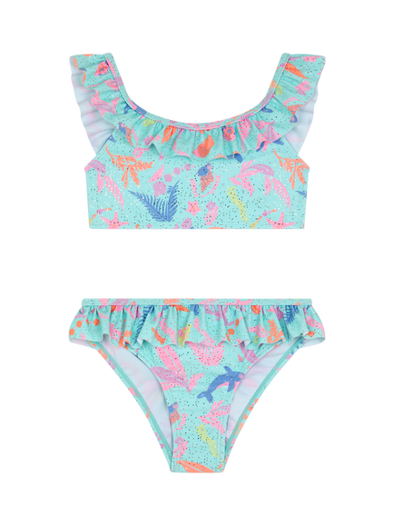 Angels by Accessorize Kids' Sealife Frill Bikini Set, Multi, Multi