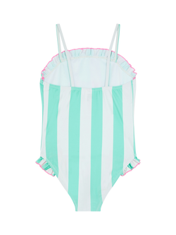 Angels by Accessorize Kids' Slogan Stripe Swimsuit, Turquoise - view 2, Turquoise