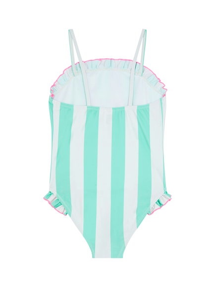 Angels by Accessorize Kids' Slogan Stripe Swimsuit, Turquoise - view 2, Turquoise