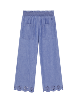 Angels by Accessorize Broderie Denim Trousers, Blue, Blue