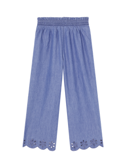 Angels by Accessorize Broderie Denim Trousers, Blue - view 2, Blue