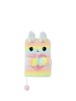 Angels by Accessorize Kids' Fluffy Bunny A5 Notebook, Pastel/Multi, Pastel/Multi