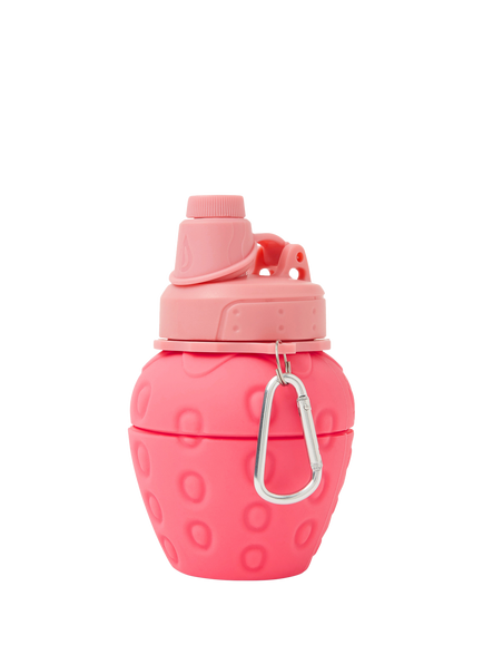 Angels by Accessorize Collapsible Strawberry Water Bottle, 600ml, Pink - view 2, Pink
