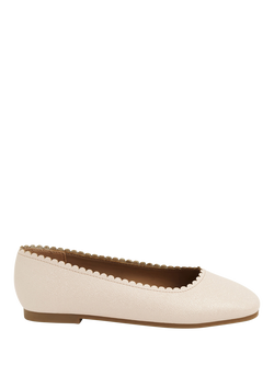Angels by Accessorize Kids' Scallop Edge Ballet Flats, Ivory, Ivory