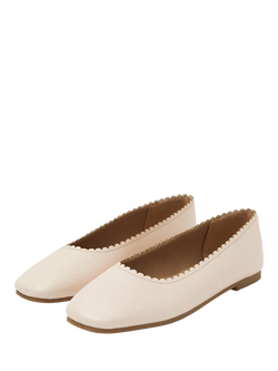 Angels by Accessorize Kids' Scallop Edge Ballet Flats, Ivory - view 2, Ivory