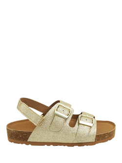 Angels by Accessorize Kids' Open Toe Sparkle Sandals, Gold, Gold